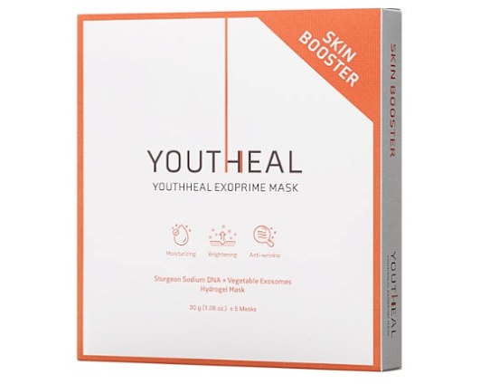 Гидрогелевая маска YOUTHHEAL (ЮСХИЛ) с двойной экзосомой брокколи и женьшеня и двойным PDRN лосося и осетра 